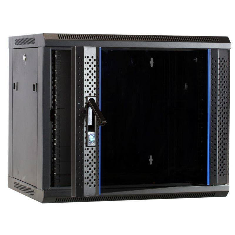 9U Wall Mount Server Rack Cabinet 600x450mm with Lockable Glass Door