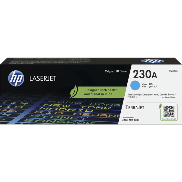HP 230A Cyan LaserJet Toner Cartridge – TerraJet Technology, 1800‑Page Yield, W2301A