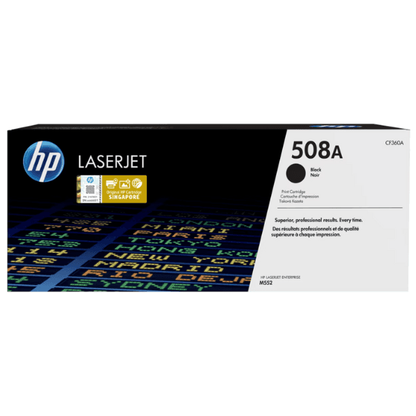 HP 508A Original LaserJet Toner Cartridge CF360A 6000-Page Yield Black