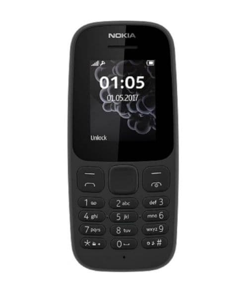 Nokia 105 DS Dual SIM Feature Phone with Long Battery Life - Black