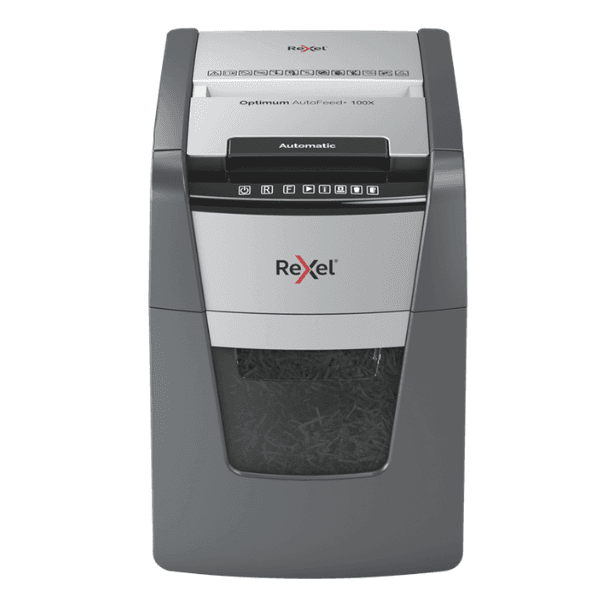 Rexel Optimum AutoFeed+ 100X Automatic Cross-Cut Paper Shredder