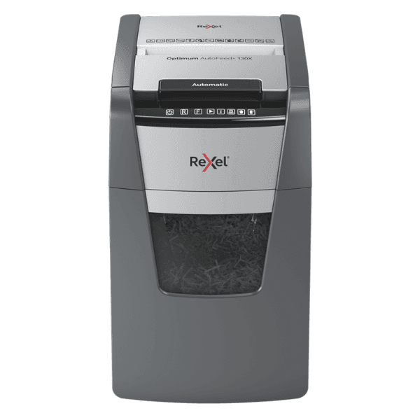Rexel Optimum AutoFeed+ 130X P-4 Cross Cut Paper Shredder - Black