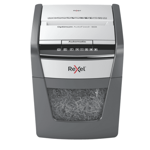 Rexel Optimum AutoFeed+ 50X Automatic Cross-Cut Paper Shredder